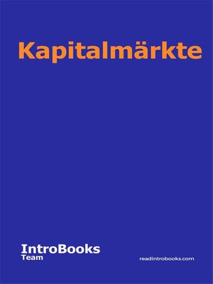 cover image of Kapitalmärkte